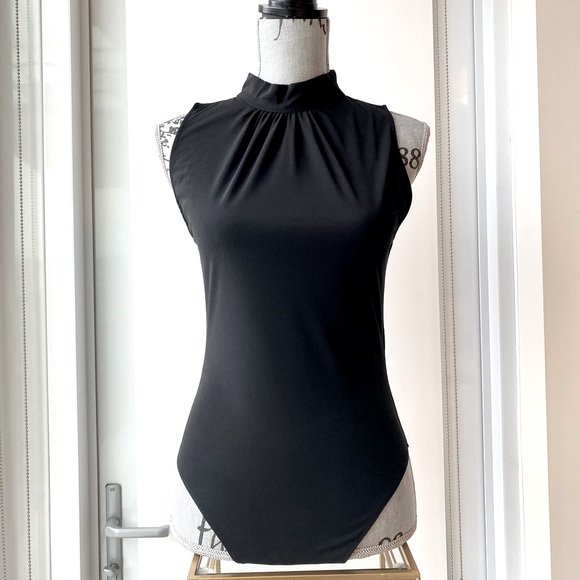 ZARA Mock Neck Black Bodysuit - Picture 1 of 13